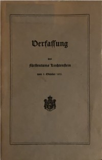 Image of Verfassung des Fürstentums Liechtenstein vom 5. Oktober 1921